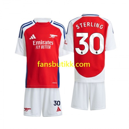 Fotballdrakt Arsenal Sterling 30 Barn Hjemmetrøye 2024-2025 Kortermet